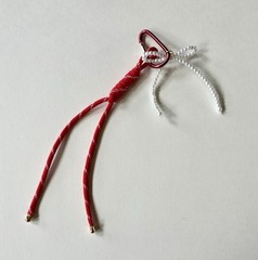 Paracord Rope with Faux Pearl Bow Pendant Creative Keychain Bag Charm