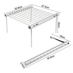 Lightweight Stainless Steel Camping Grill Compact Size Great for Outdoor Meals