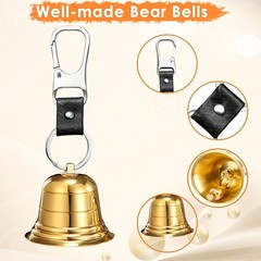 Loud Bear Bell with Whistle Set for Hikers, 2″ Hiking Gear Solid Brass 2PCS
