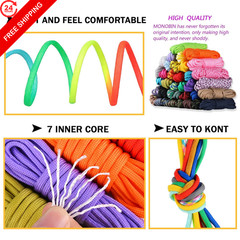 MONOBIN 24 Colors 10ft Paracord Rope with Red，blue，black，teal，pink
