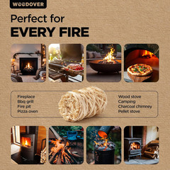 300 Pcs Large Fire Starters for Fireplace, Natural Fire Starter for Campfires, f