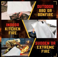 4 x Mart Cobra Fire Blanket for Home and Kitchen Safety Fiberglass 40” x 40”