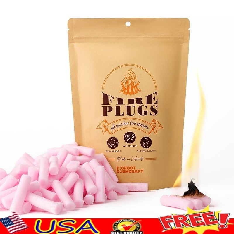 Extra Hot Waterproof Fire Plugs Non Toxic Firestarter Multi Use Compact