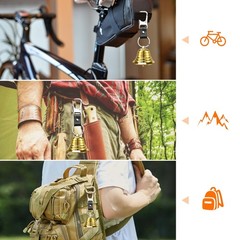 Loud Bear Bell with Whistle Set for Hikers, 2″ Hiking Gear Solid Brass 2PCS