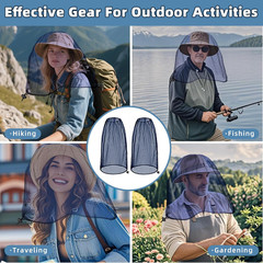 2 Pack Ultra Large Mosquito Net 42X25 Inches Mosquito Head Net Oversized Insect