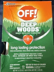 OFF! Deep Woods Mosquito and Insect Repellent Wipes, Long Lasting, 6