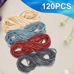 Large Rubber Bands, 120 Pcs, Light Beige, wine red, dusty blue ,black gray