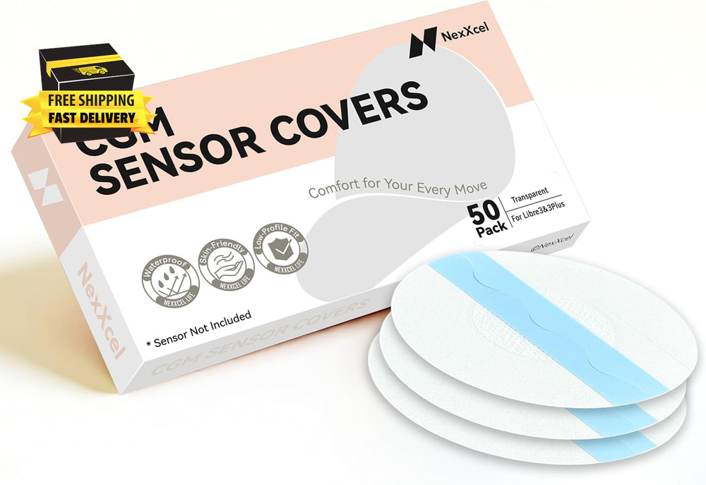 Nexxcel 50 Pack Sensor Covers for Freestyle Libre 3 & 3 Plus, Waterproof Adhesiv