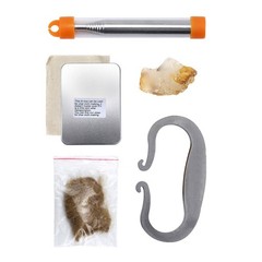 Carbon Steel Flint Fire Starter Kit Waterproof Survival Tool with Blow Pipe