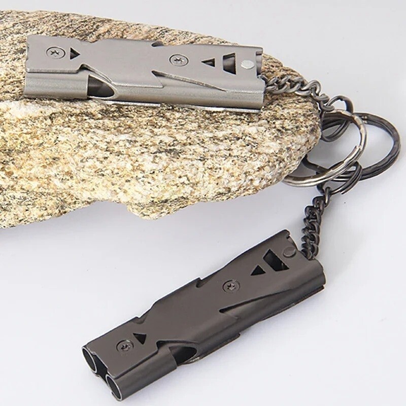 Lifesaving Stainless Steel Whistle Emergency 120db Keychain Outdoor SOS Camping