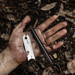 BCHARYA Fire Starter Survival Tool, Ferro Rod Kit with Leather Neck Lanyard and