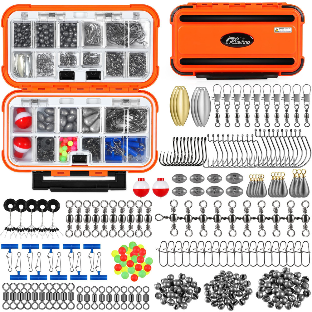 PLUSINNO Fishing Gear 6.3″ x 3.7″ x 1.8″, 253pcs Accessories Kit