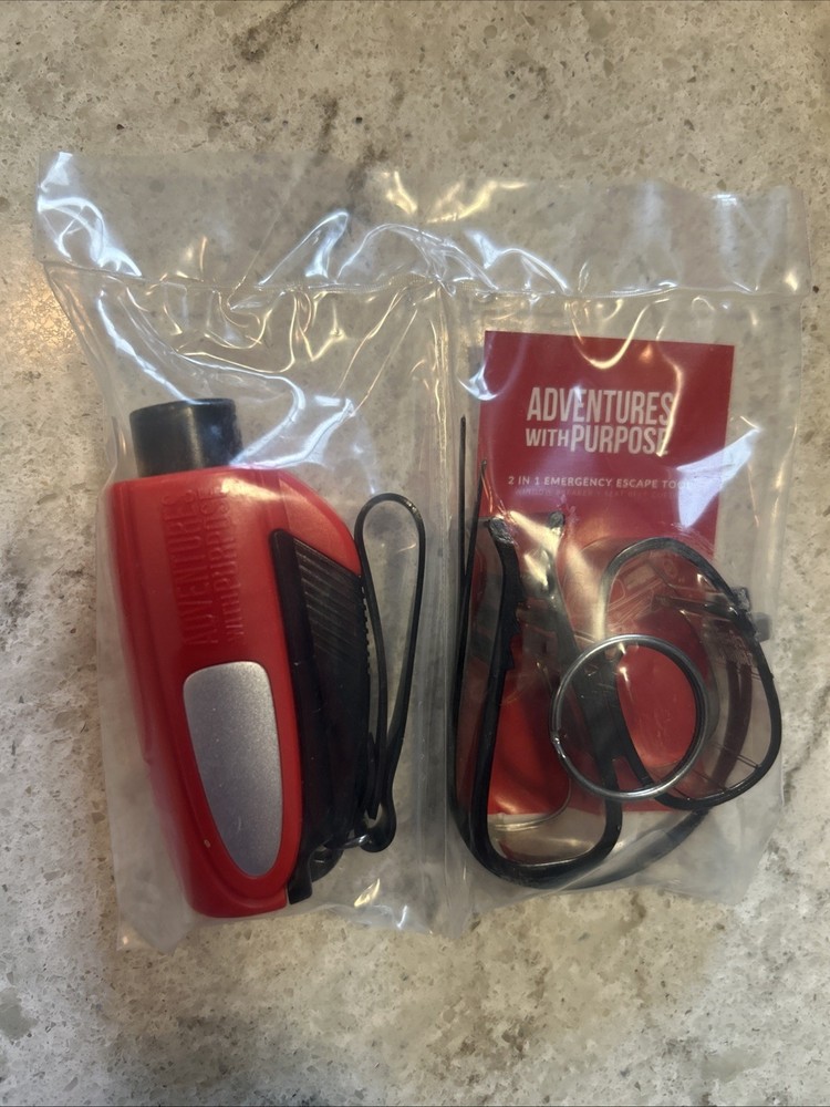 AWP 2-in-1 Emergency Escape Tool Window Spike & Seatbelt Cutter Brand New Red