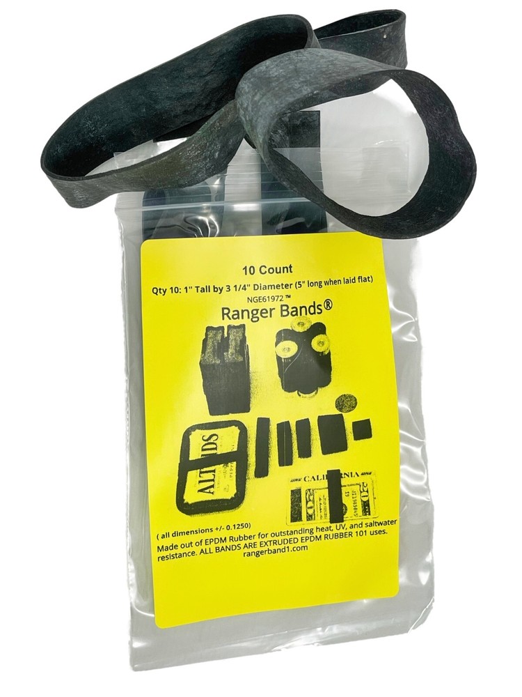 Ranger Bands® 10 XX LG Heavy Duty EPDM Rubber Tactical Bands Survival Gear USA