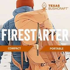 Texas Bushcraft Fire Starter – 3/8″ Ferro Rod with Striker & Paracord Lanyard