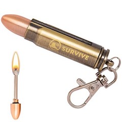 Quick Clip Metal Keychain – Quick-Clip Fire Starter – Permanent Match Bullet
