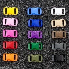 Lot of 900 Colored 3/8″ Curved Quick Release Buckle Paracord Survival Bracelets