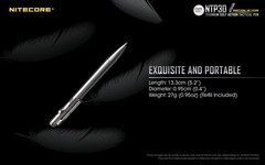 NITECORE NTP30 Tactical Pen Titanium Bidirectional Bolt Action W/ Glass Breaker