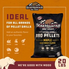 Bear Mountain BBQ 100% Natural Hardwood Maple Sweet Flavor Pellets, 20 Pounds