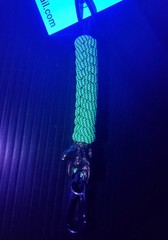 FSC Lanyard UV Reactive Blue & Brown Paracord 550 w/ German Shepherd Bead & Clip