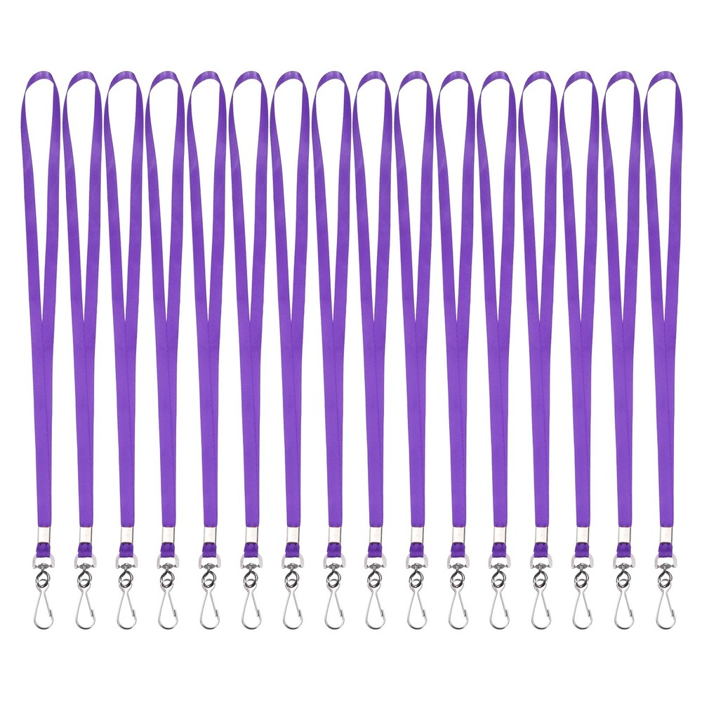 100Pcs 17.3″ Nylon Flat Lanyard with Clasp for Keys, Purple