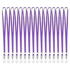 100Pcs 17.3″ Nylon Flat Lanyard with Clasp for Keys, Purple