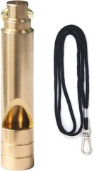 Brass Survival Whistle, 125 dB Loud Emergency Whistle with 1 Pack, Yellow
