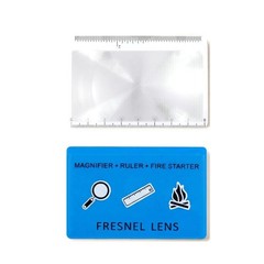 3 Pc Bundle Fresnel Lens Credit Card Firestarter BLUE Protective Sleeve