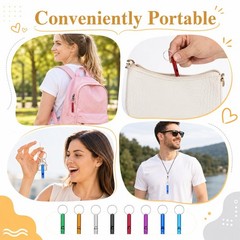 200 Pcs Emergency Whistle with Keychain, Colorful Aluminum Survival Whistles …