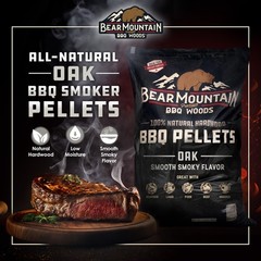 Bear Mountain BBQ All Natural Oak Wood BBQ Smoker Pellets, 20lbs (4 Pack)
