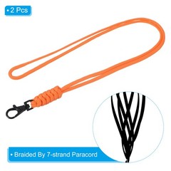 Paracord Lobster Lanyard Closure 19″, 2pc Keychain Necklace, Orange