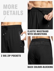 TBMPOY Men’s Lightweight Hiking Travel Pants Athletic 4X-Large, A1-black
