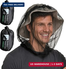 Mosquito Head Net Mesh Face Cover – Bug Face Netting Protection Against Gnats, M