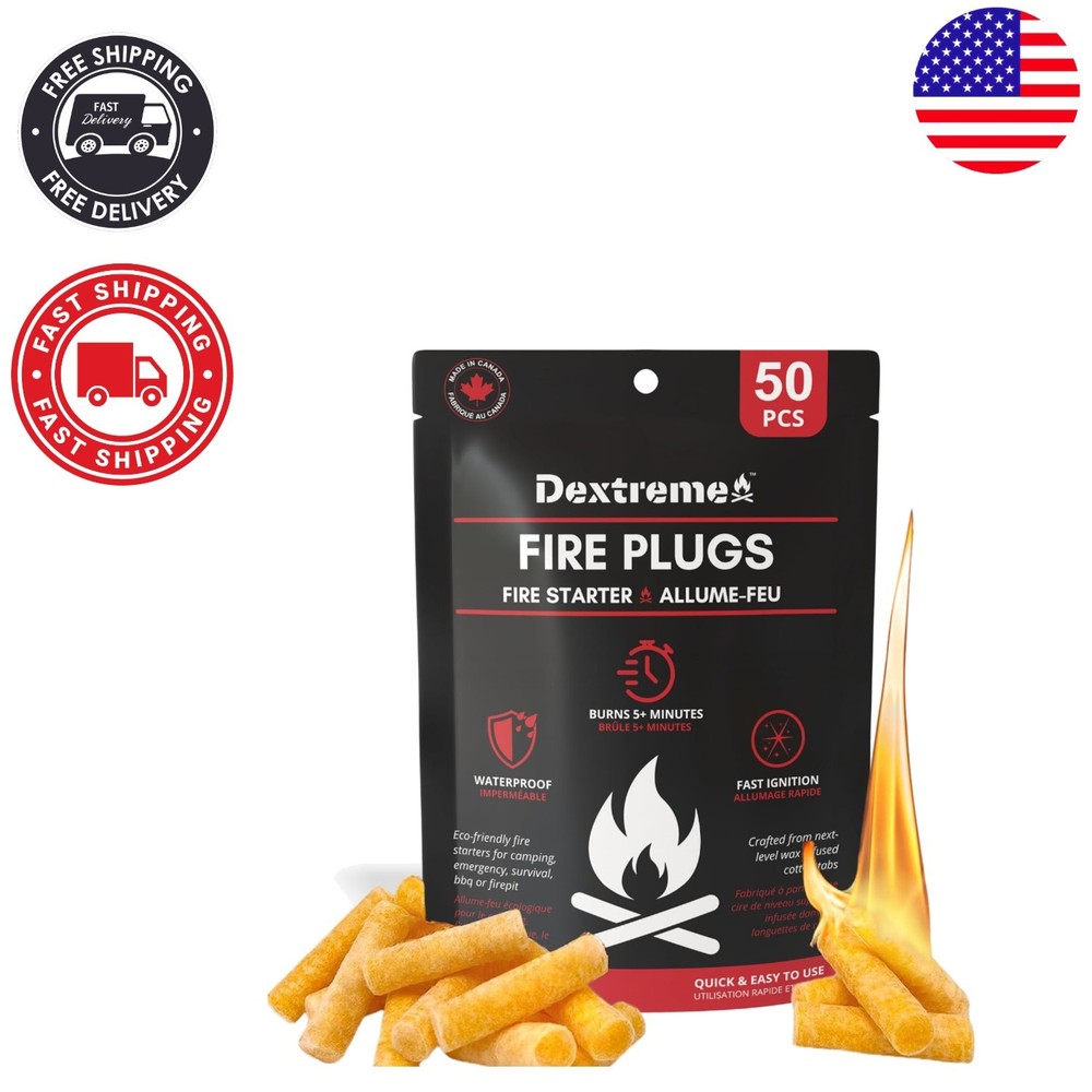 Eco-Friendly Fire Plugs – 50 Odorless, Non-Toxic Fire Starters for Survival Kits