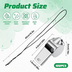 100 Pcs Stainless Steel Whistle Sports Training Cheerleader Team and Coaches …