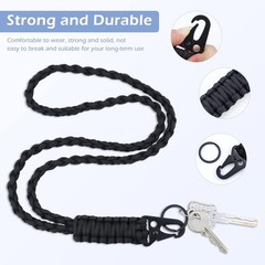 Heavy Duty Neck Lanyard Keychain for Men Women Outdoor Survival, Parachute Ro…