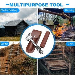 Outdoor Survival Tool Wood Drill Manual Hand Auger Wrench for Bushcraft Settlers