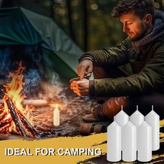9 Hour Long Burning Emergency Candles – 3.5″ White Survival Candles for Camping,