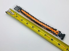 2-Pack Paracord Survival Bracelets Two-Tone Black/Orange s3