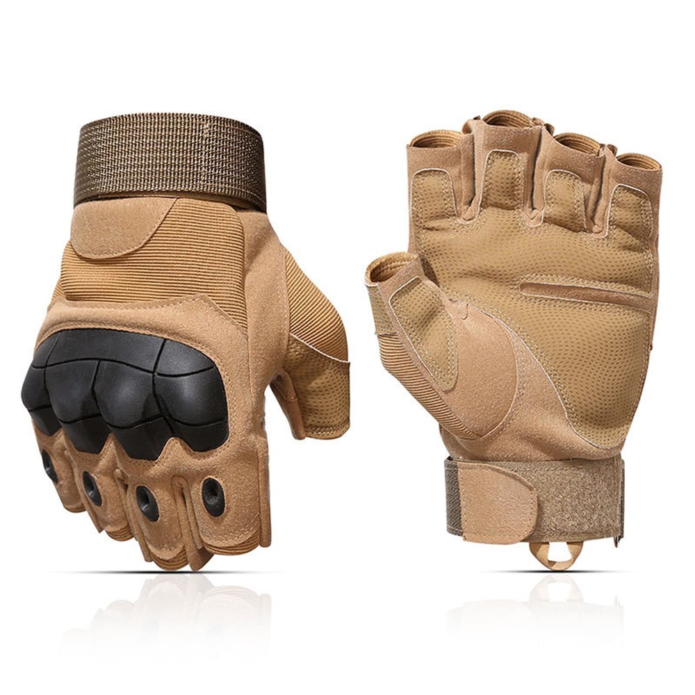 SUJAYU Outdoor Fingerless Gloves for Men – Hiking, Biking, X-Large, Tan