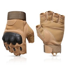 SUJAYU Outdoor Fingerless Gloves for Men – Hiking, Biking, X-Large, Tan