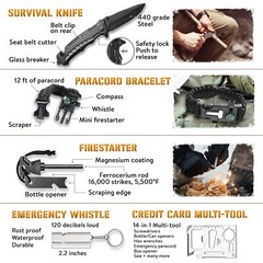 Survival Kit, 265 Pcs, First Aid Kit, Bug Out Bag, Hiking Gear Essentials, Em…