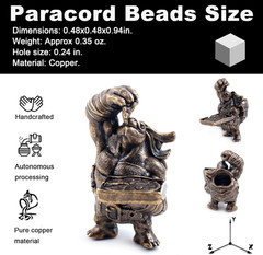Paracord Beads with Hole for Survival Knife Lanyard Keychains, Zipper, DIY Craft