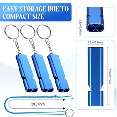 100 Pcs Emergency Whistles Bulk, Aluminum Safety Survival Whistle Keychain wi…