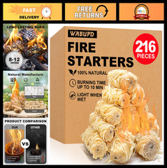 216 PCS Fire Starter Kit – Compact Gear for Campfire, BBQ, Fireplace & Smoker
