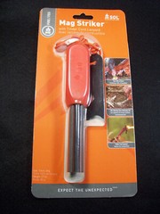 New SOL Mag Striker Survival Flint Fire Starter Camping Hiking Bottle Opener
