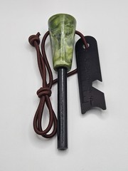 Ferrocerium Rod Fire Starter w/ Sturdy Handle and Steel Scraper Flint Striker