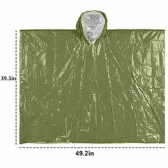4Pack Reusable Mylar Thermal Blanket Poncho Emergency Survival Rain Camping Gear