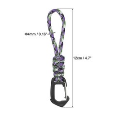 Badge Lanyard 4.7 Inch, Necklace Keychain Cord Metal Clasp Hook, Camo Purple