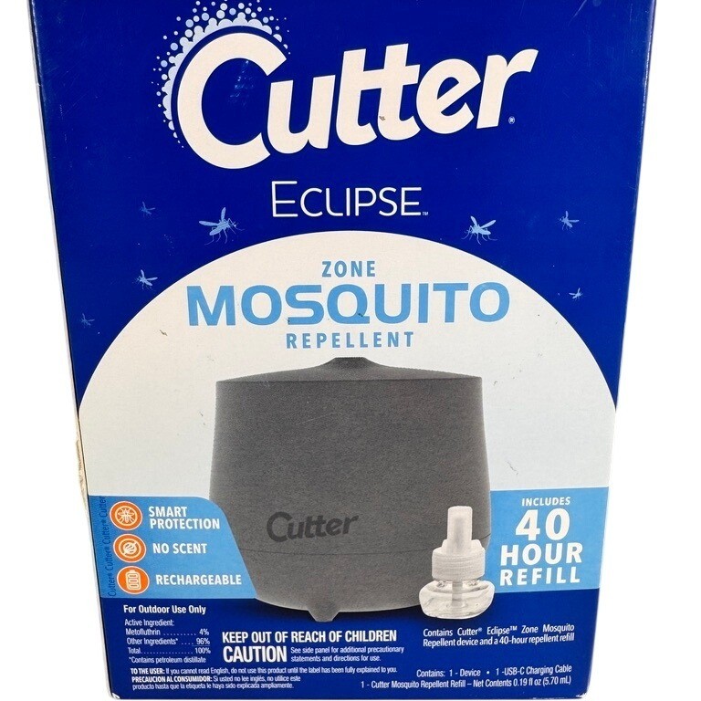 Cutter Eclipse Zone Mosquito Repellent, New, Rechargeable with Refill Outdoors